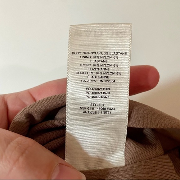 Aritzia Babaton Contour Long Sleeve Square Neck Top Brown Size Large - Picture 6 of 6